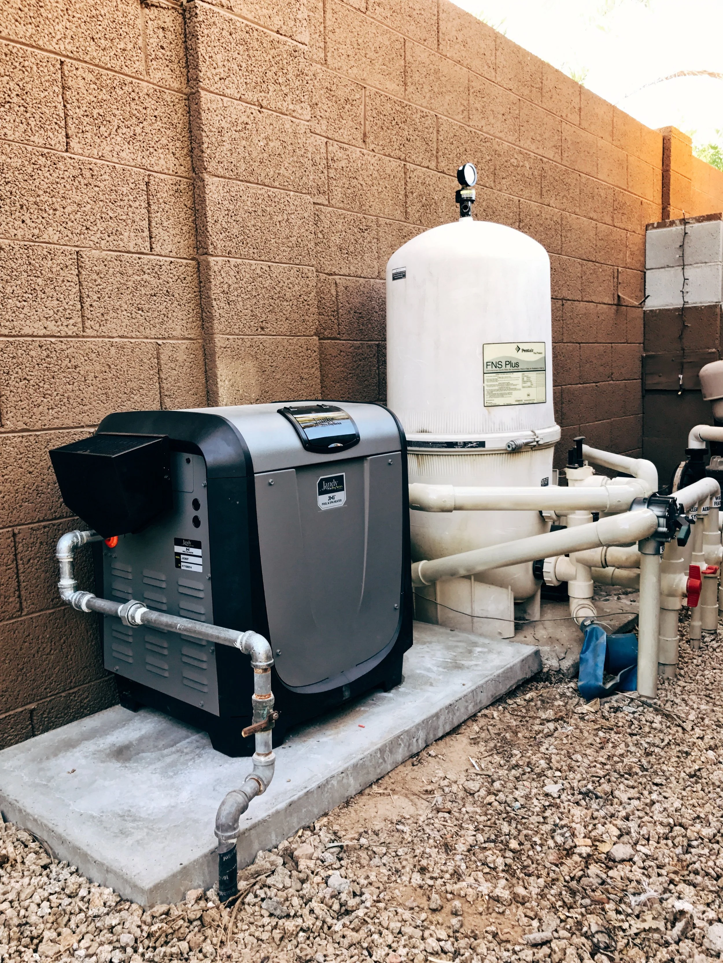 Jandy JXI Pool & Spa Heater Install — Brothers Scottsdale Pool Service