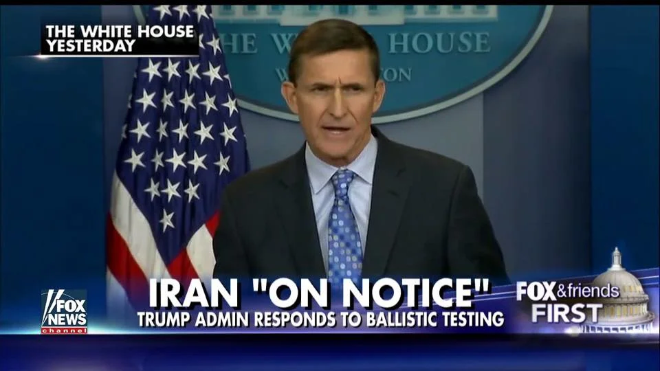 Michael Flynn came out and sternly put Iran "officially on notice"