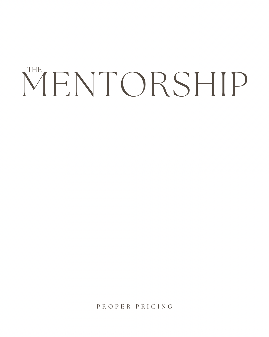The Mentorship  1:1 Course