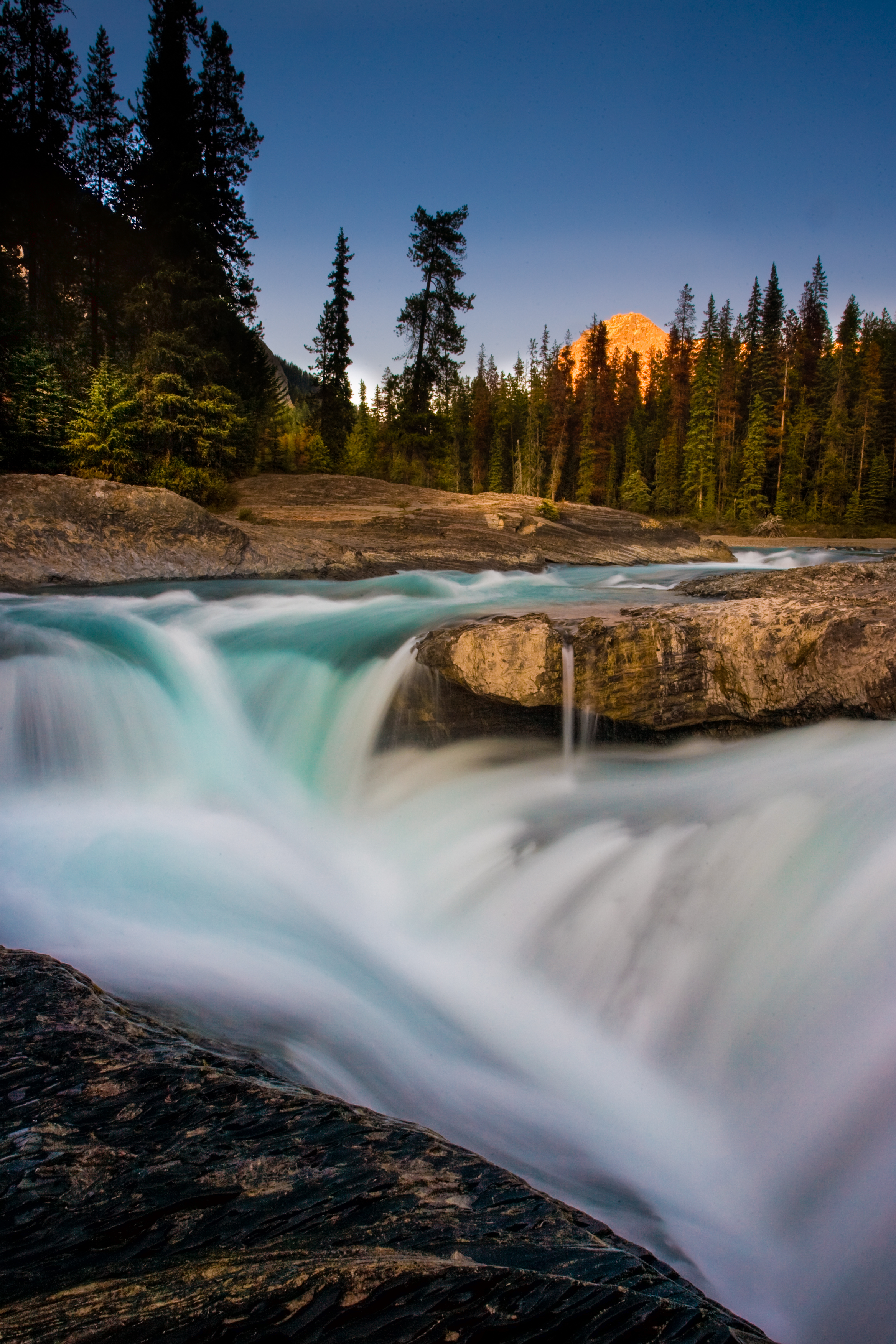 Kicking Horse River, Yoho National Park, as it begins to drop into Natural Bridge.