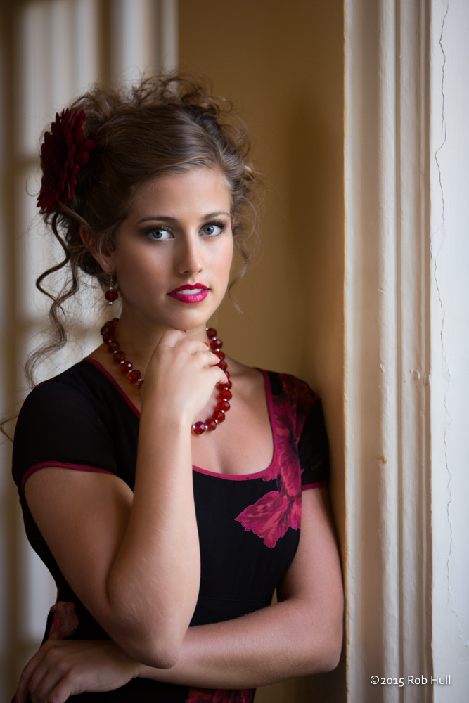 This image of Kaitlyn was shot hand held, 70-200mm with Image Stabilization turned on, making the eyes tack sharp.