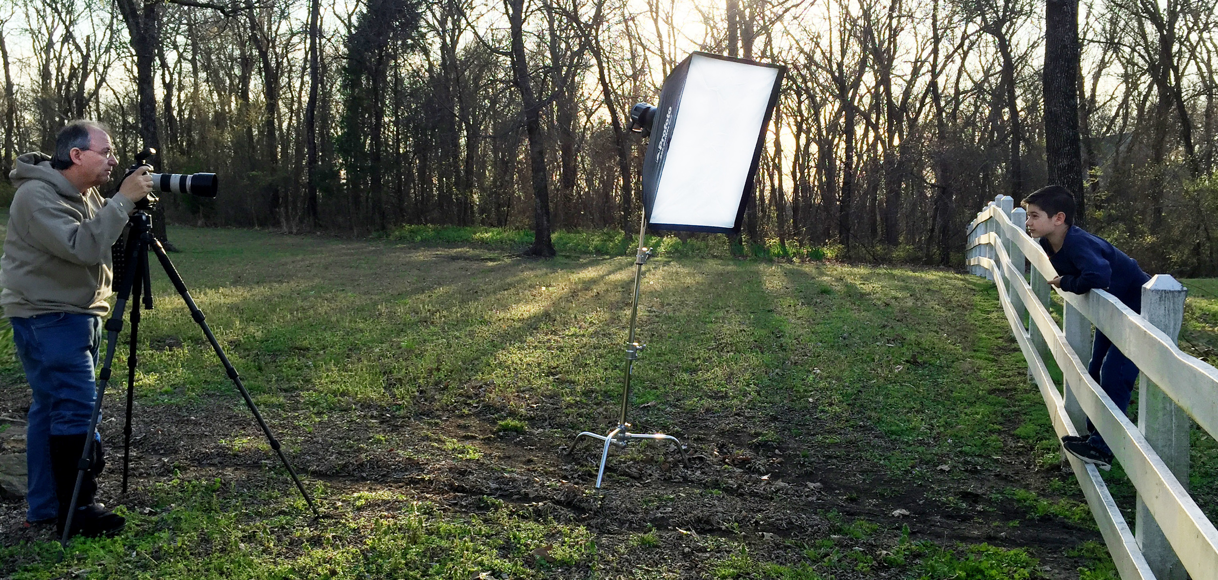 Here you see the relationship and distance from the 2 x 3 RFi softbox by Profoto with the new B1 battery powered strobe. In this instance, I selected the ambient light then simply turned on TTL on the flash Air Remote with TTL and the exposure was perfect for the final. 
