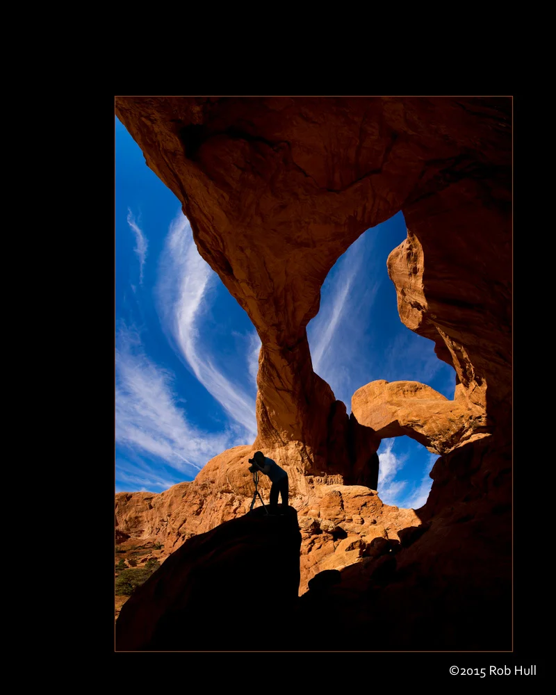 Heaven & Earth - This is a five-frame stitched panoramic of Double Arch in Arches National Park.
