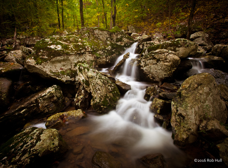 I focused on the hyperfocal distance to ensure that everything was sharp from the close foreground all the way to infinity.