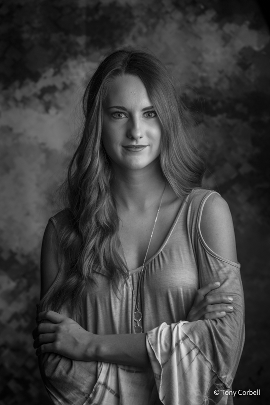 If you love to work with black and white like I do, then you must show it. Show all of your qualifications in your portfolio work. An illustration of one-light studio work.