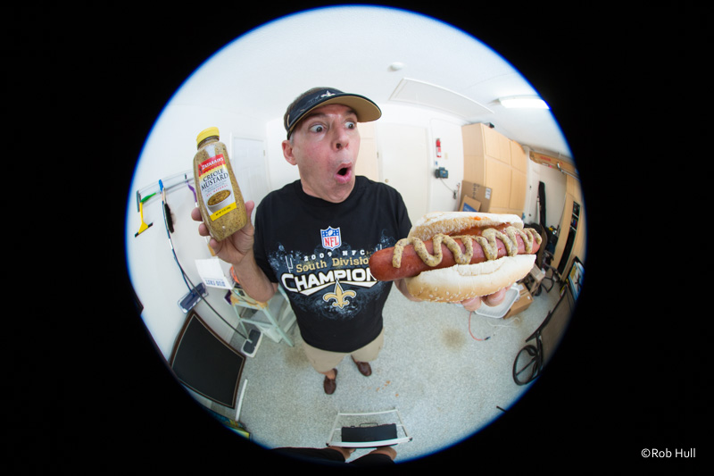 This is the original image from the camera using a Canon EF 8-15mm f/4L Fisheye with a 180° angle of view. You can see my feet in the image. I didn't care too much about the background since I was masking the subject anyway. 