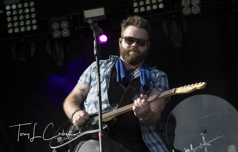 Lights in the background help set the stage for daytime shows and events, adding in a "little bit of Hollywood." (Zack Swon of the Swon Brothers)