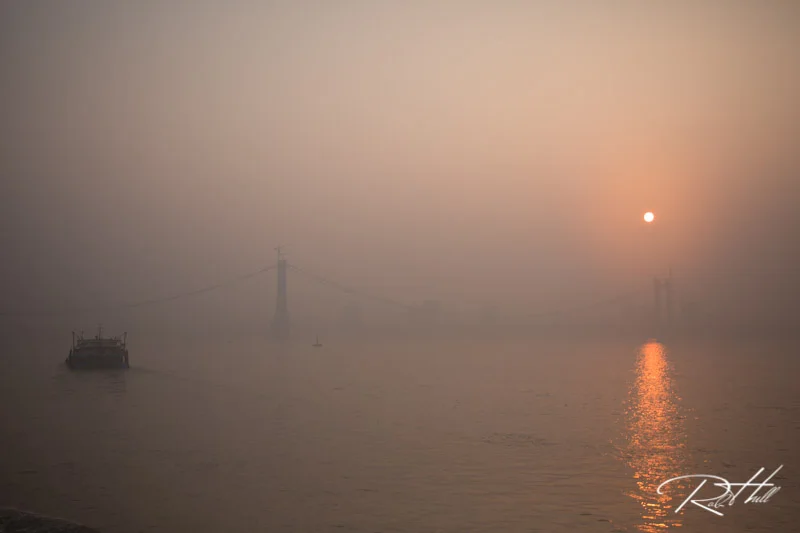Heavy condensation on the lens has really made a mess out of this photo on the Yangtze River.