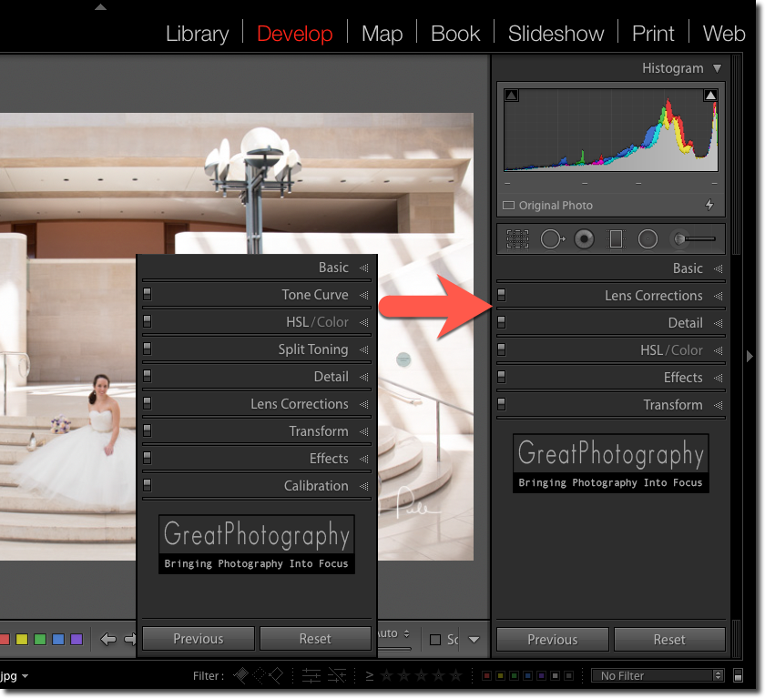 Customize Lightroom Panels