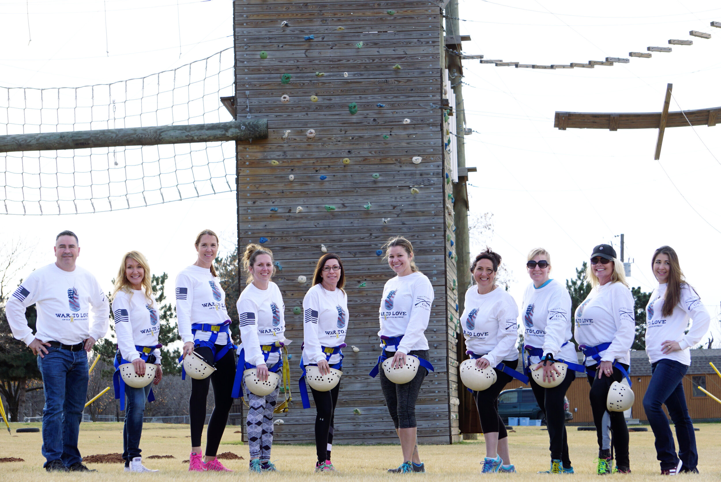 Military Spouses near the Ropes Course