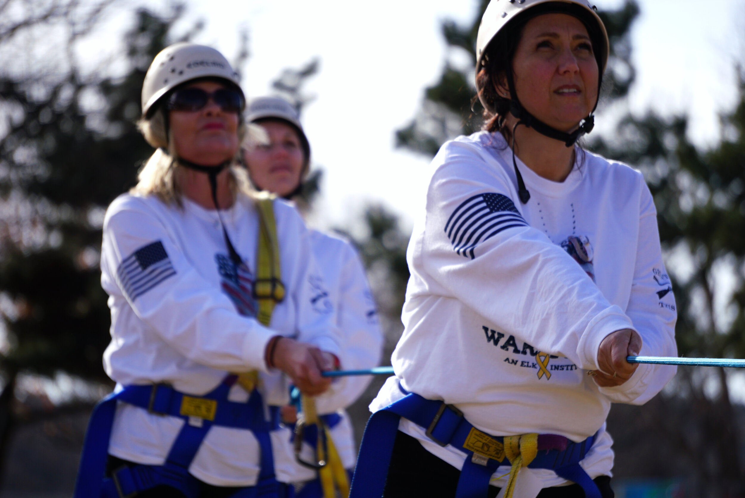 Military Spouses prepping for the Ropes Course