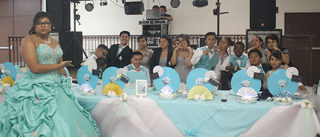 -quinceñera and her court.