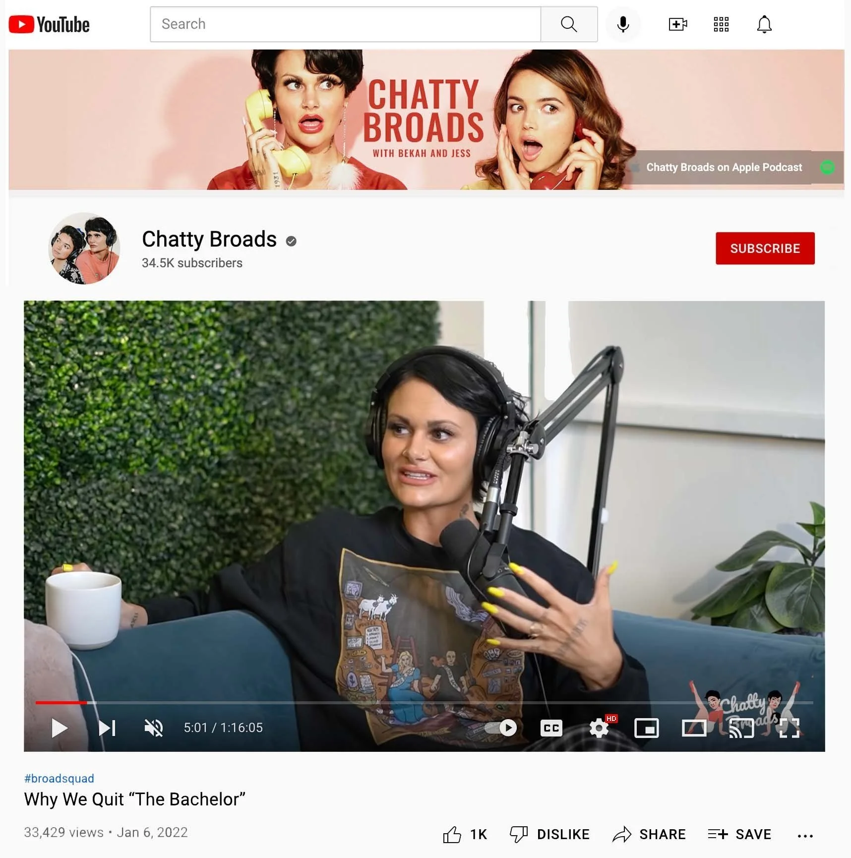  Podcaster &amp; influencer  Jess Ambrose  wearing my "Welcome to the Pit" design during a recording of the   Chatty Broads   podcast.  