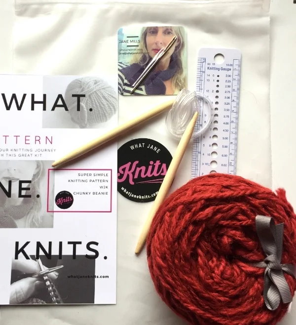 Kit contents for Alpaca chunky knit beanie