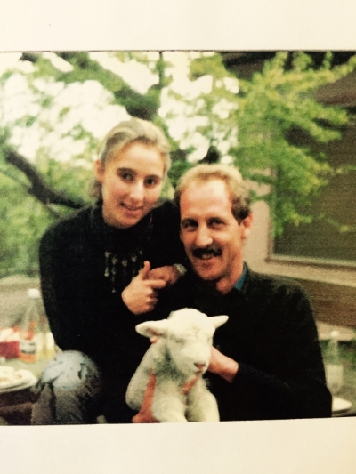 My Dad and me with a baby lamb... circa 1980s?
