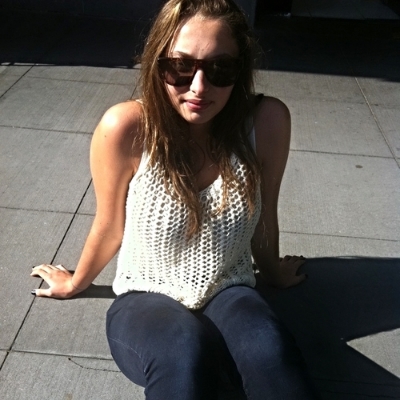 A cotton racer back top I knitted, which my daughter thought was cool enough for teens! Who would have thought?