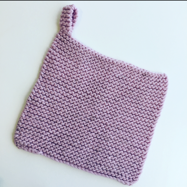 Pink Lambswool handknit washcloth