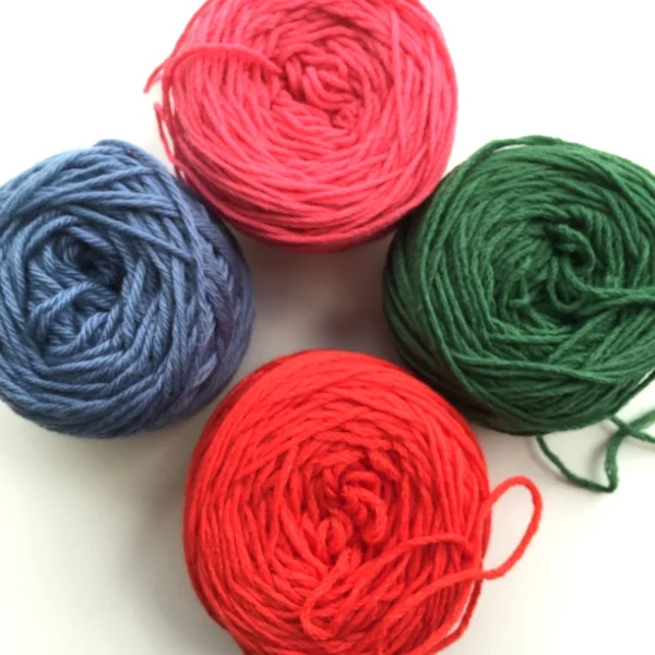 Doggy kerchief merino yarn hot pink, green, orange and blue