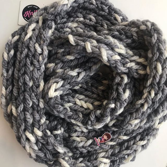 Available now : WJK Super Chunky Cowl 
Knit this fun project in an afternoon https://www.whatjaneknits.com/shop/super-chunky-cowl 
#knitting #kits #chunkyknit