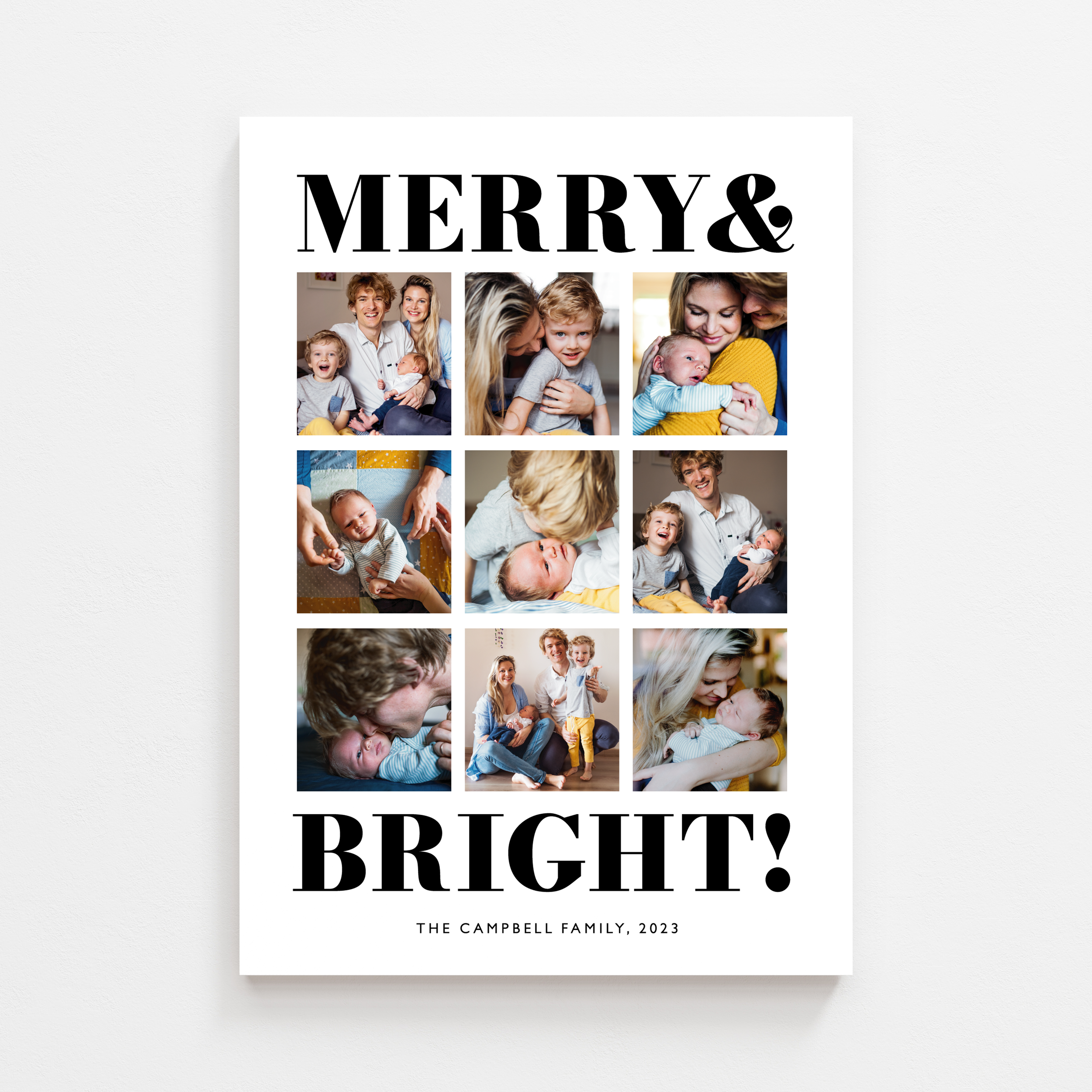 Merry & Bright Grid Holiday Photo Card