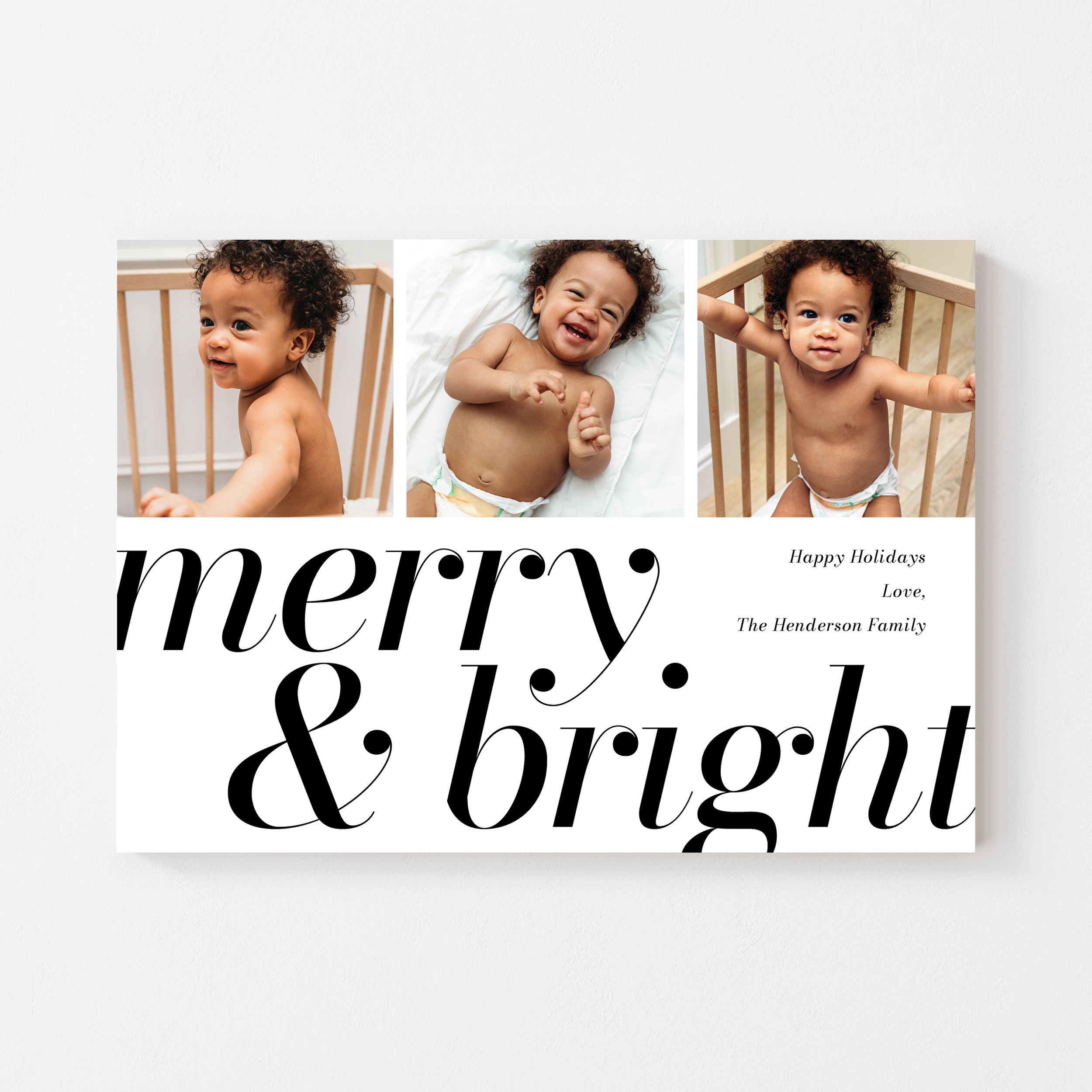 Merry & Bright Type Photo Holiday Card