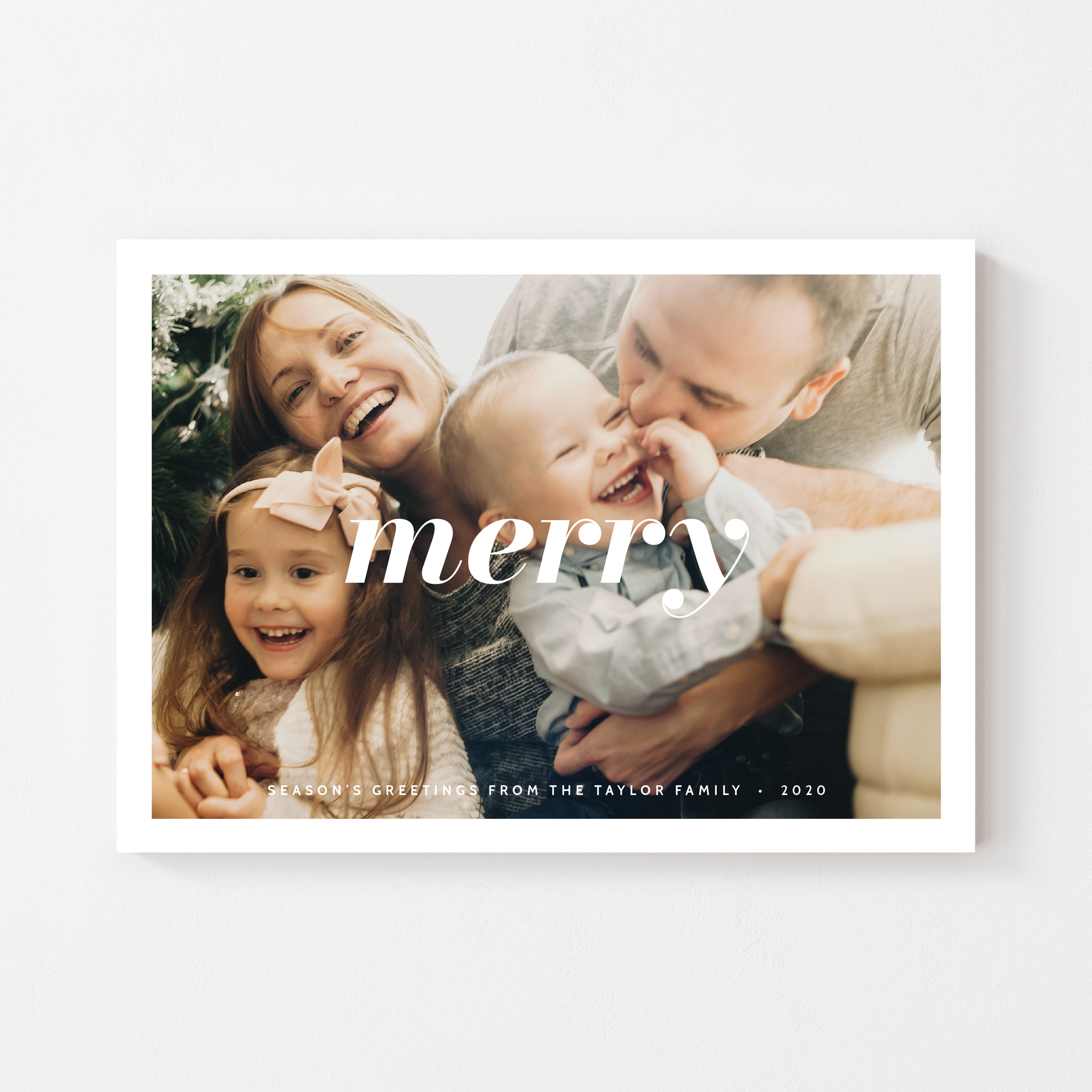 Centered Merry Photo Holiday Card