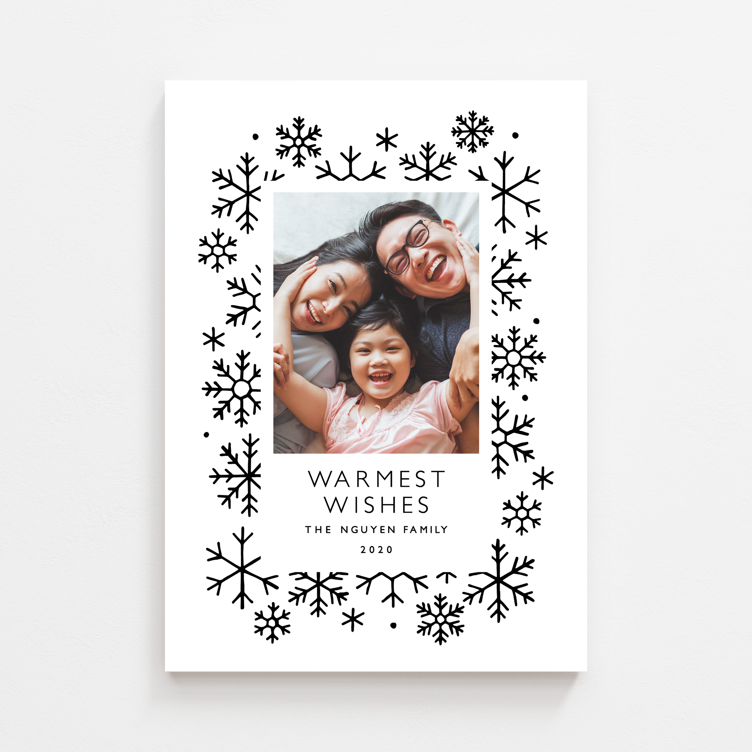 Modern Snowflakes Photo Holiday Card