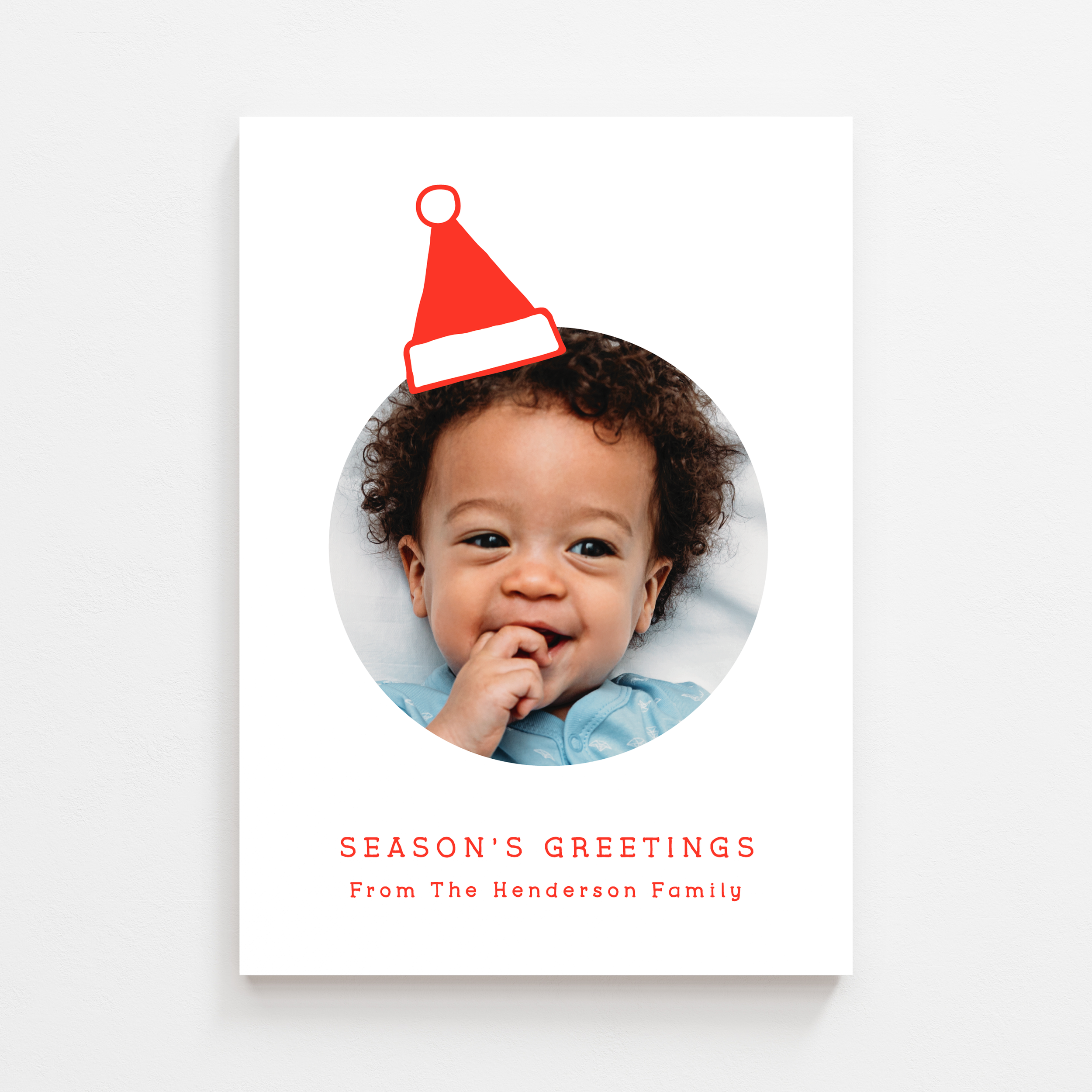 Tiny Santa Hat Photo Holiday Card