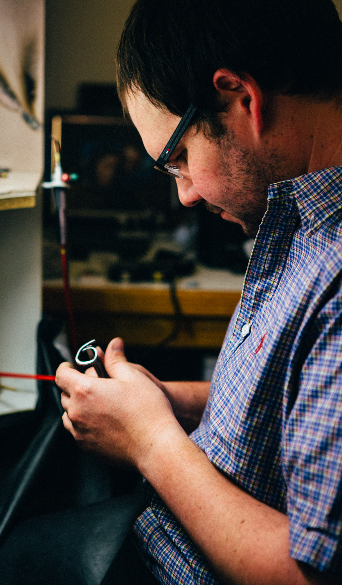 Bending gold to shape to make an engagement ring, canberra jeweller