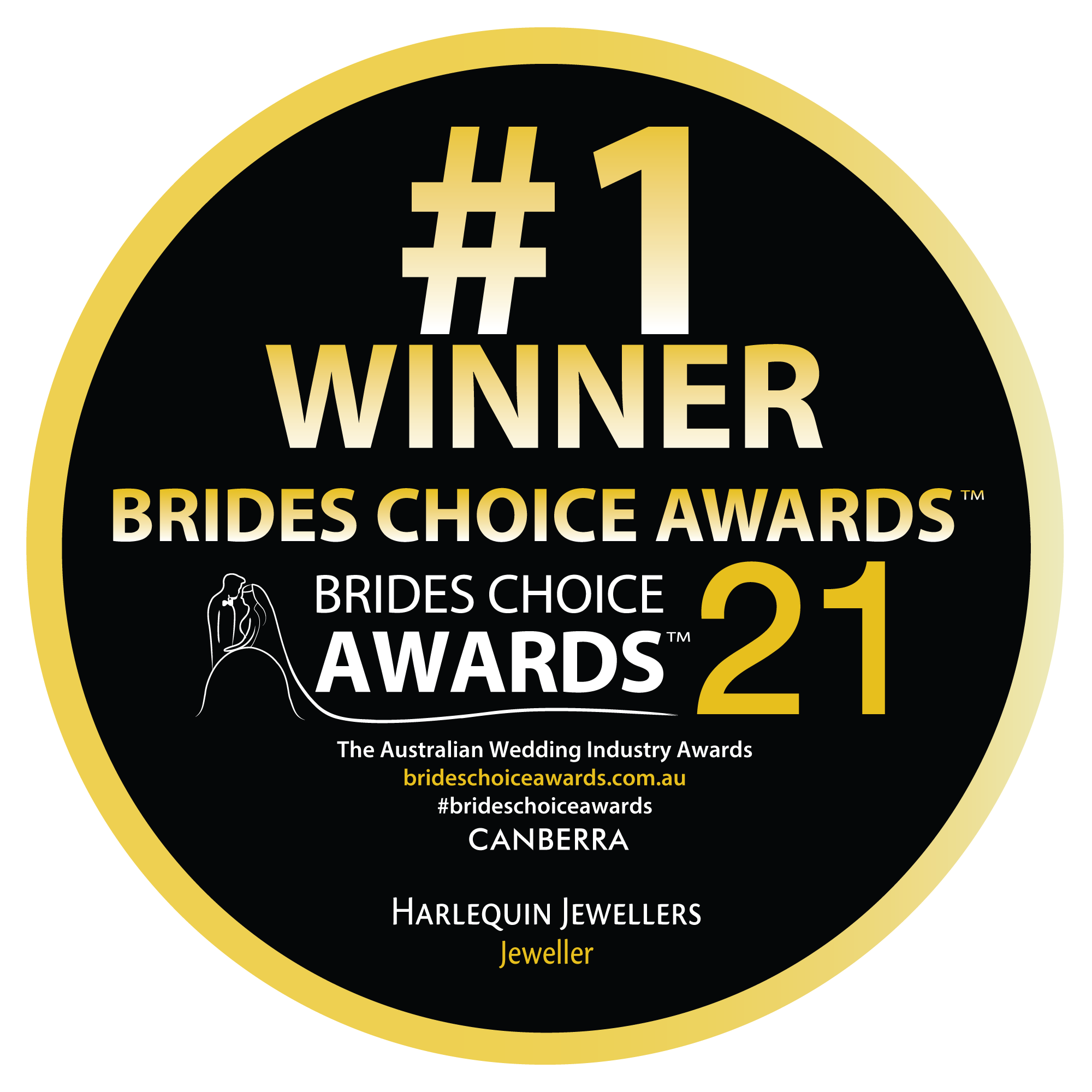 Brides Choice Awards Canberra jeweller category winner 2021 Harlequin Jewellers