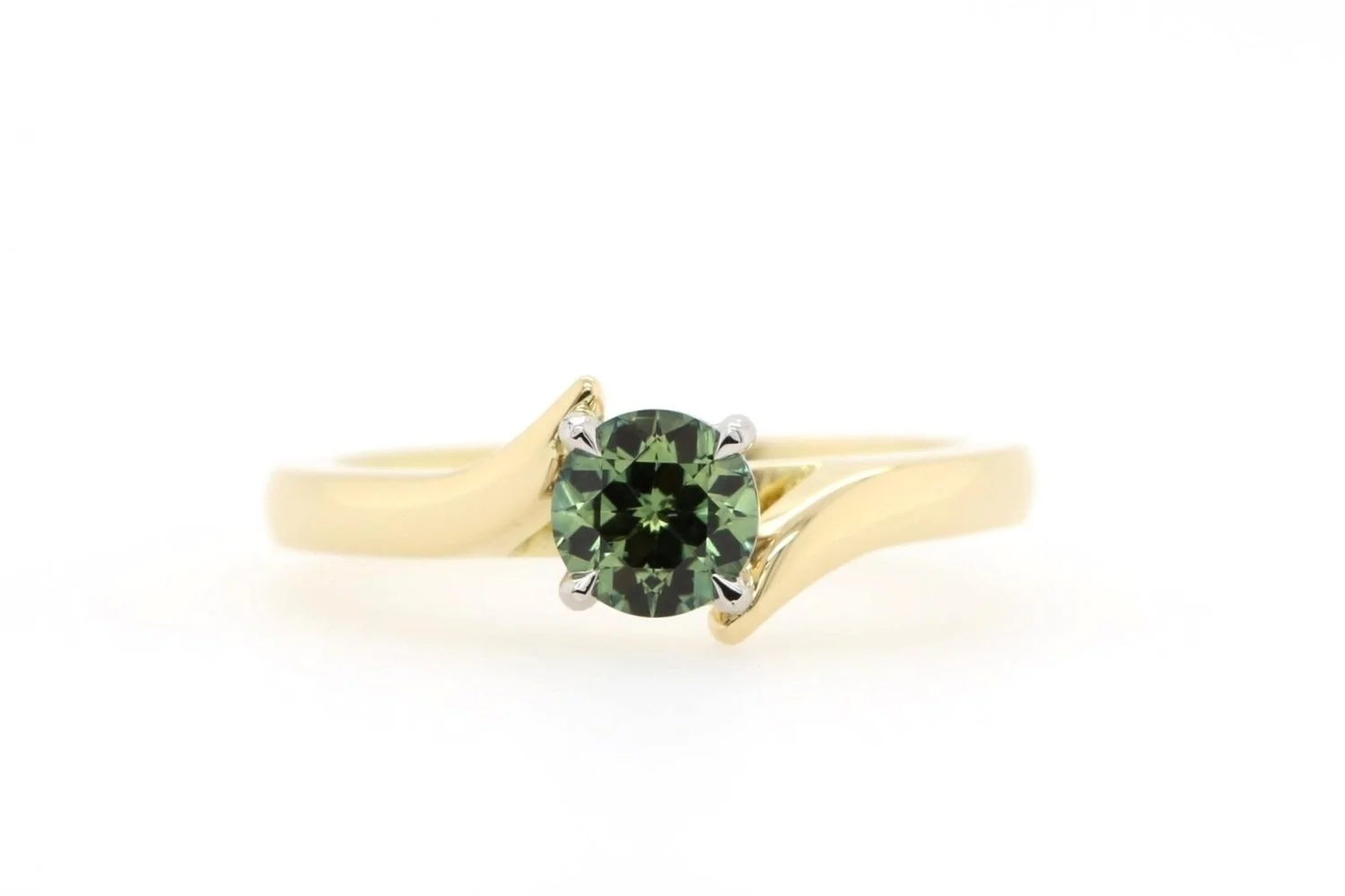 Green Sapphire Bypass Ring