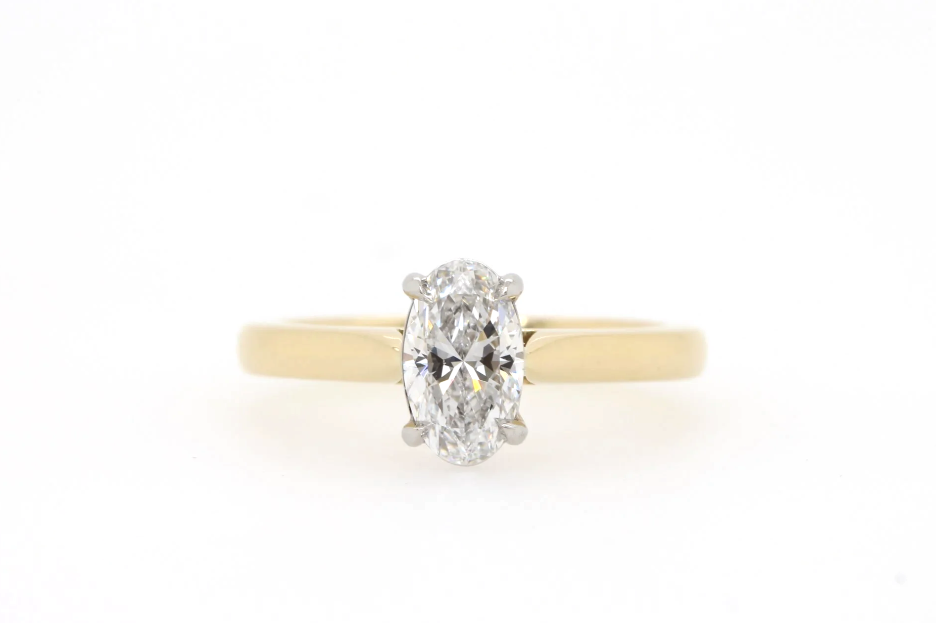 Oval solitaire engagement ring
