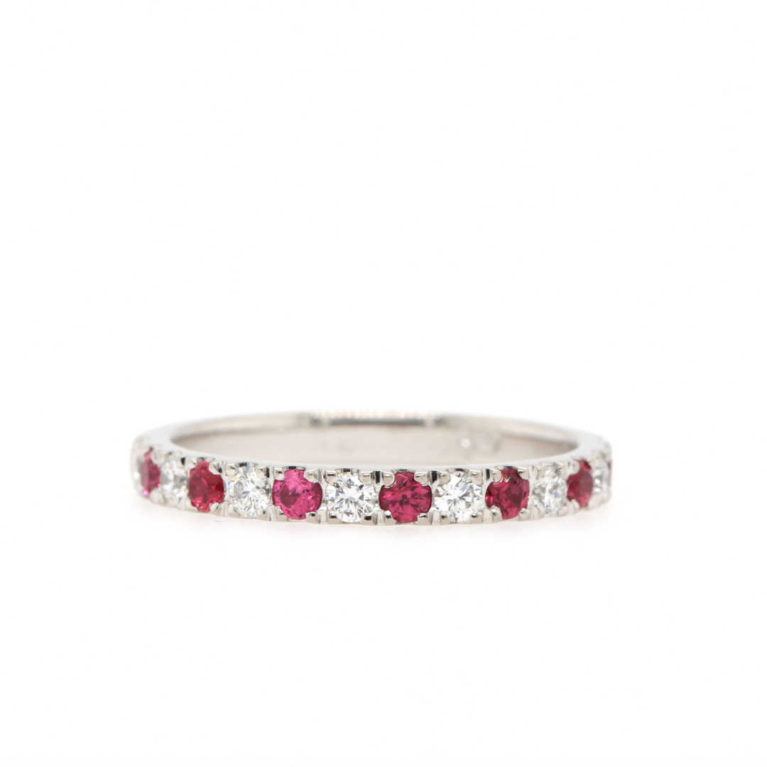 Pink Spinel and Diamond Band