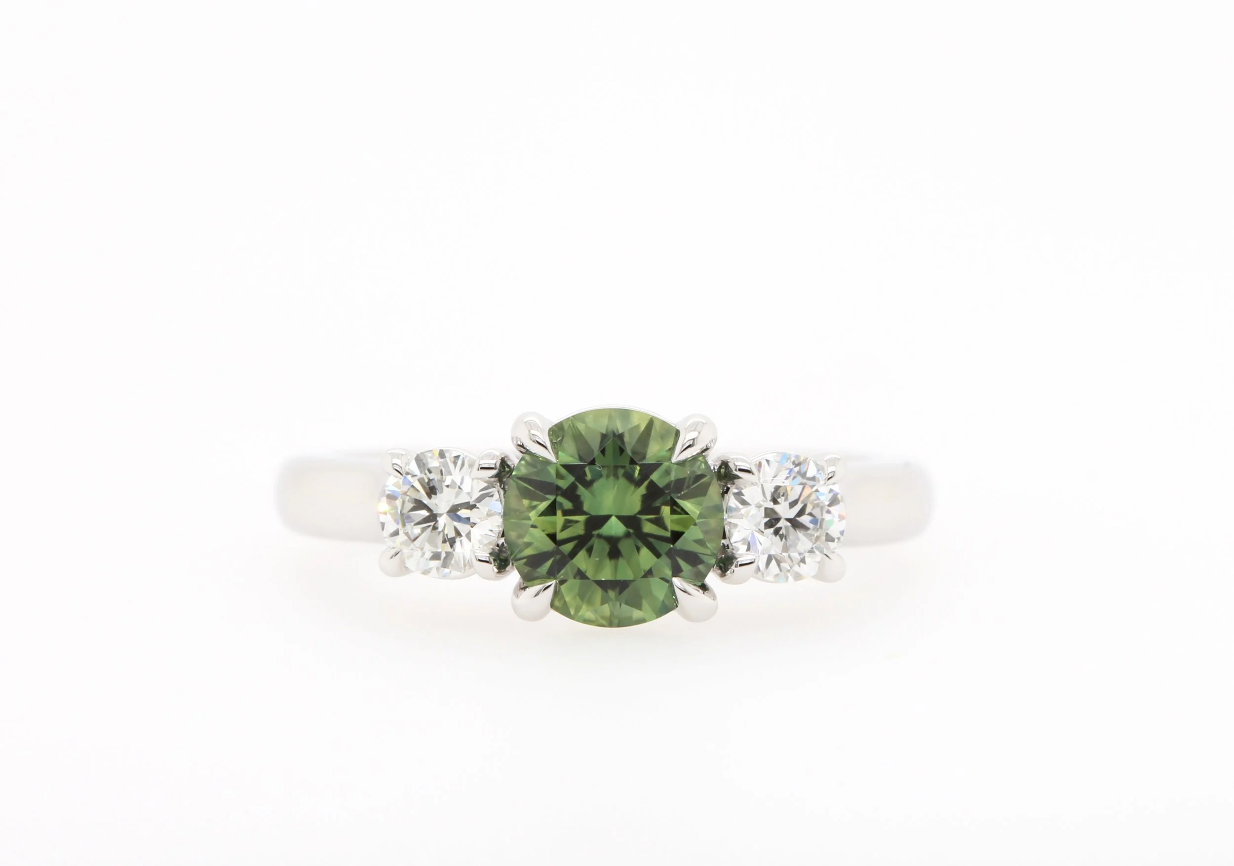 Green Sapphire and Diamond Trilogy Ring by Harlequin Jewellers Canberra.jpg