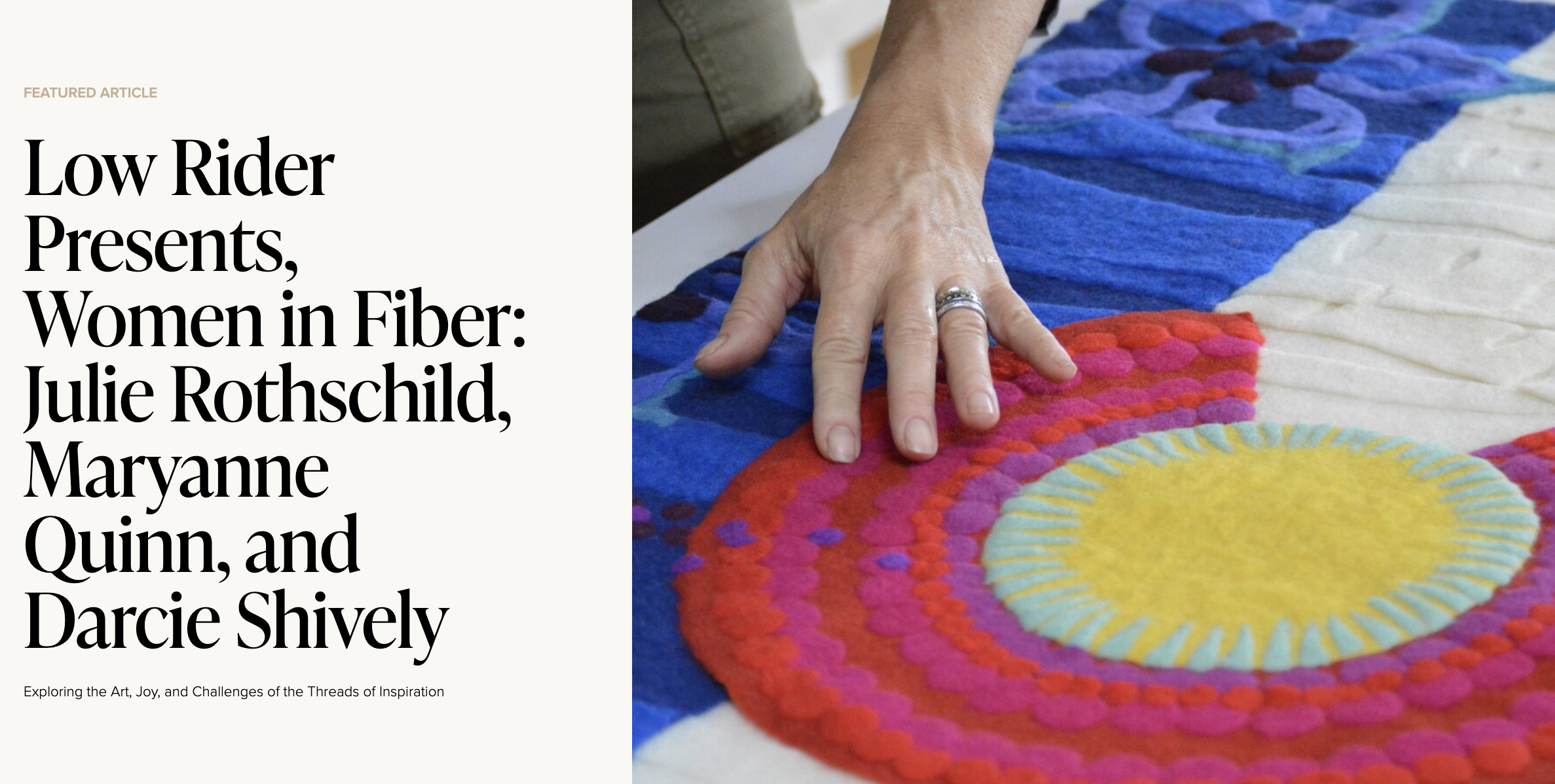 Textile Artists show at Low Rider in Hygiene, Colorado. Oct 2024