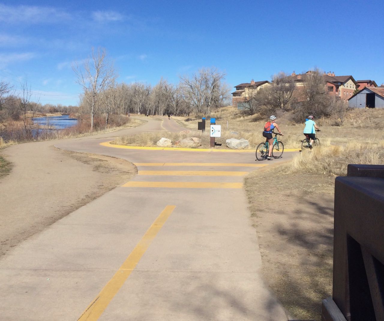 Roundabout on the bike path