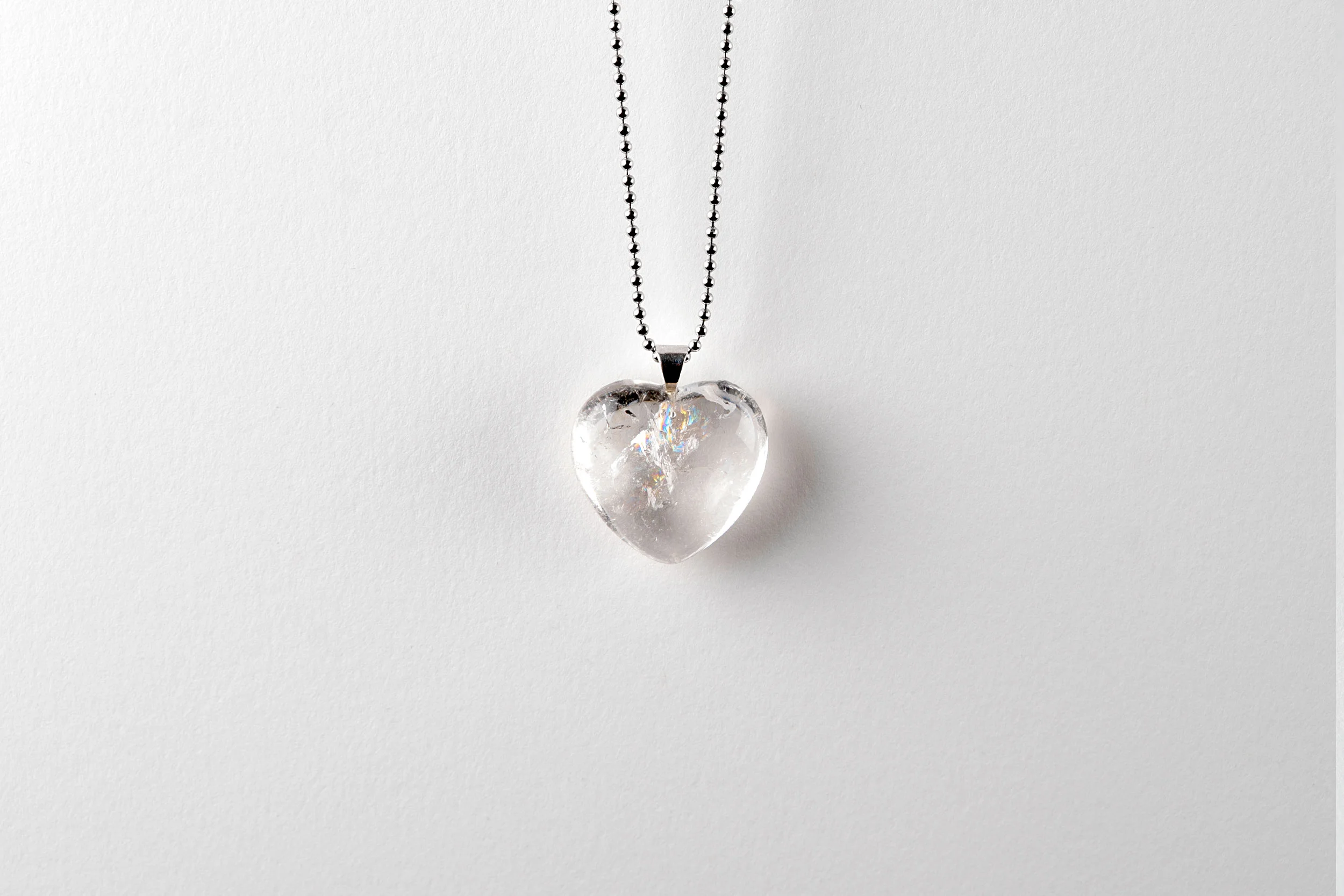 ROCK CRYSTAL HEART NECKLACE