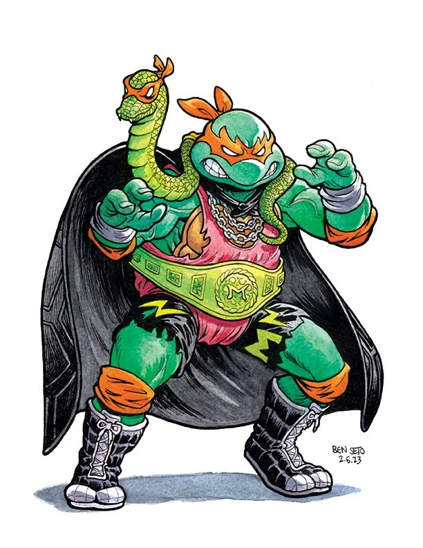 Shell Slammin' Mike TMNT Print — Black Sheep Comics