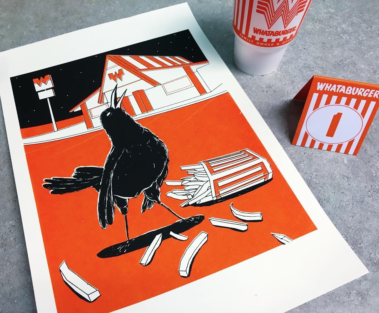 One last print of this baby is left and has been listed in my shop! I&rsquo;m not going to be printing this exact print again so here&rsquo;s your last chance to get your hands on this baby. 🍔🍟🥤