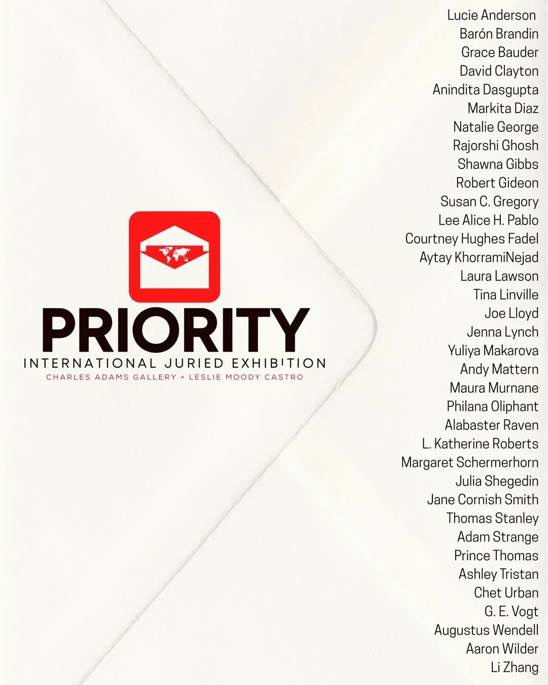 Priority: International Juried Exhibition @ Charles Adams Gallery - Lubbock, TX