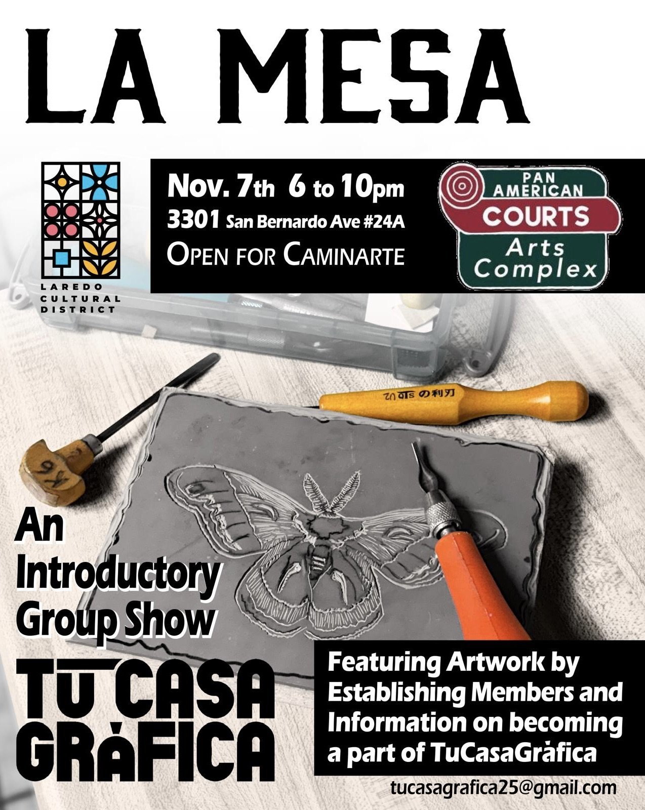 Tu Casa Grafica Presents: La Mesa - An Introductory Group Show @ the Pan American Courts Art Complex - Laredo, TX