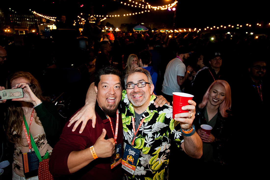 Creative South superstar MJ Gillespie with Ink Wars Judge Lenny Terenzi.
