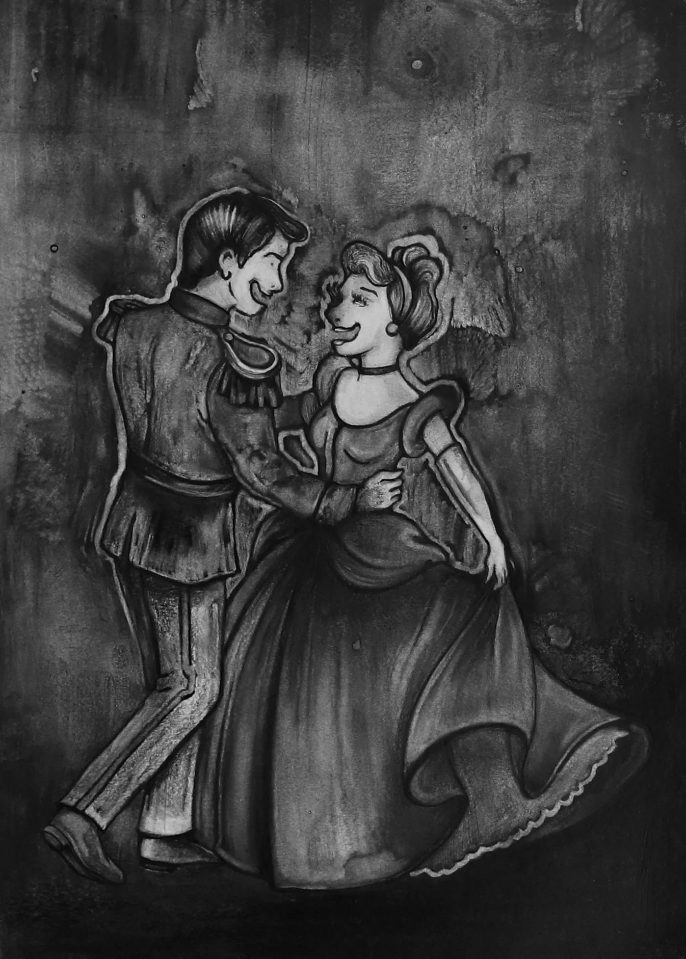 [En bal på slottet / A thousand times yes] graphite and pencil on paper 42X30 cm