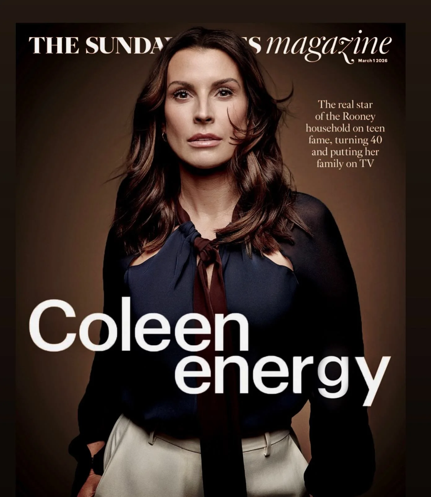 @coleen_rooney for the @sundaytimesmagazine photographed at Jet Studios a couple of weeks ago. Sounds crazy but music, room temperature, people, eyes, atmosphere all really crucial in pulling together a shoot like this. Really important that  I artic