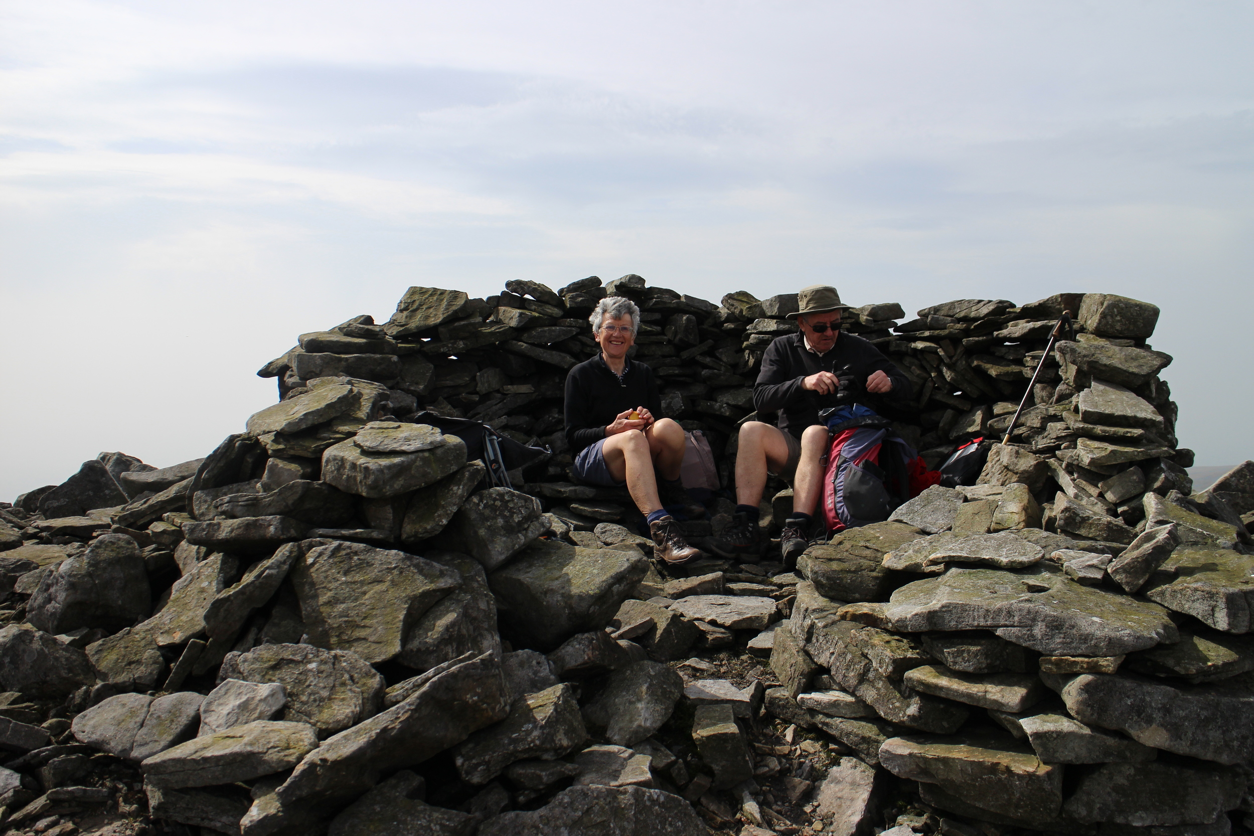  Sheltering from the wind at lunch 