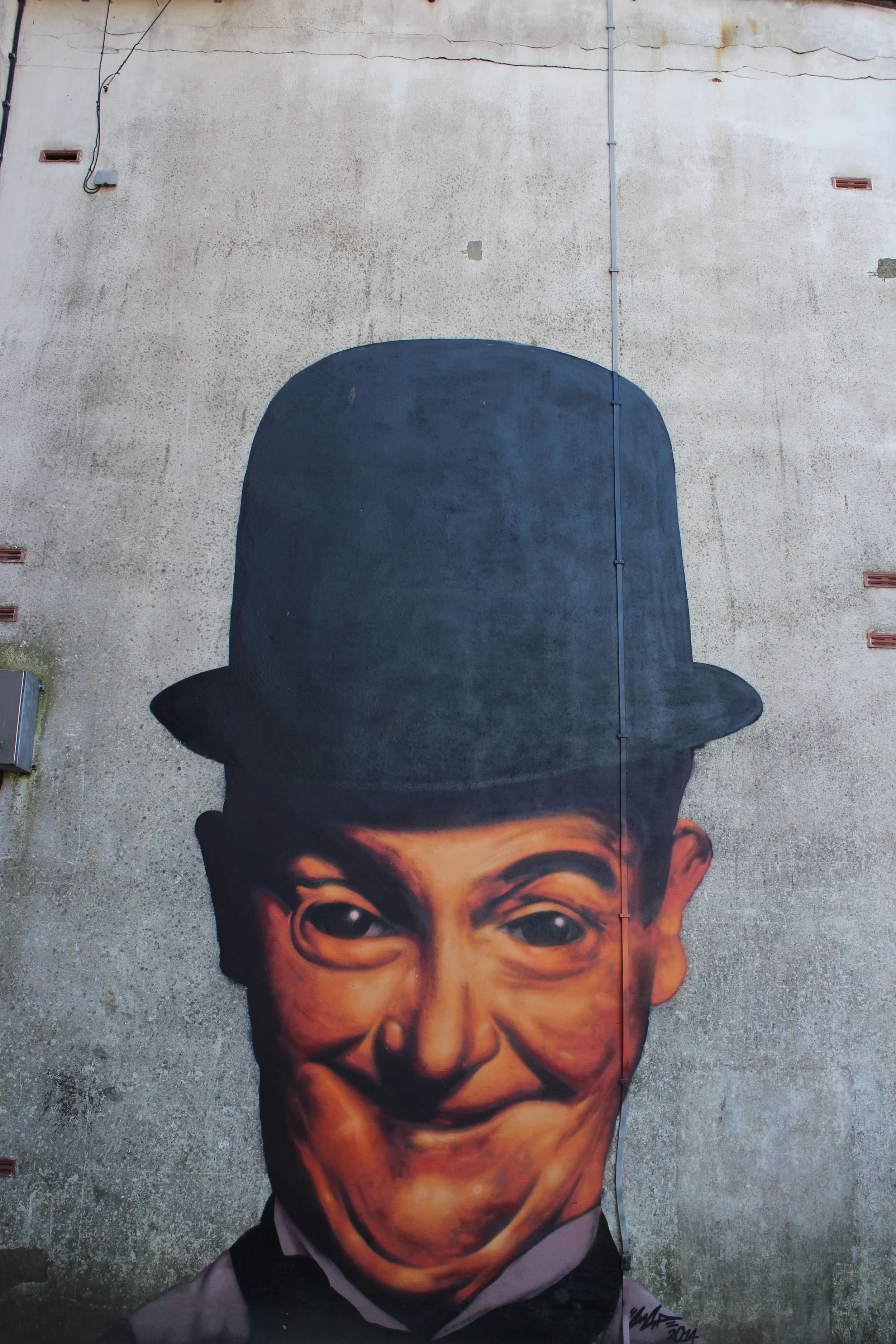 Mural of Stan Laurel in Ulverston