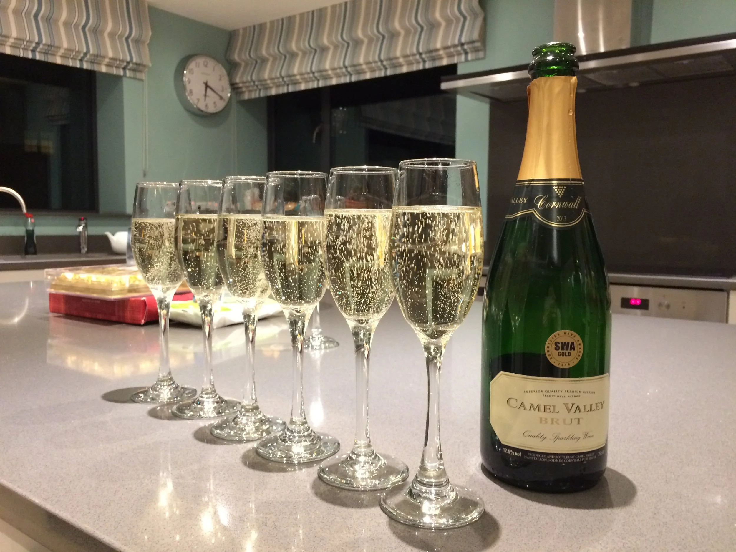 Camel Valley sparkling wine awaited us at Seamist (Image: Ellie Ross)