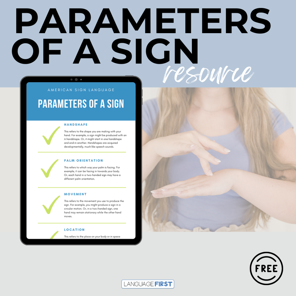 Infographic - Parameters of a Sign — Language First