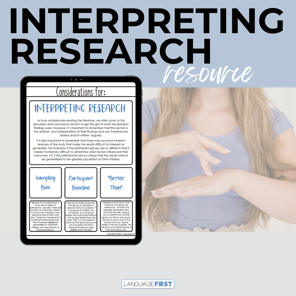 Considerations for Interpreting Research — Language First