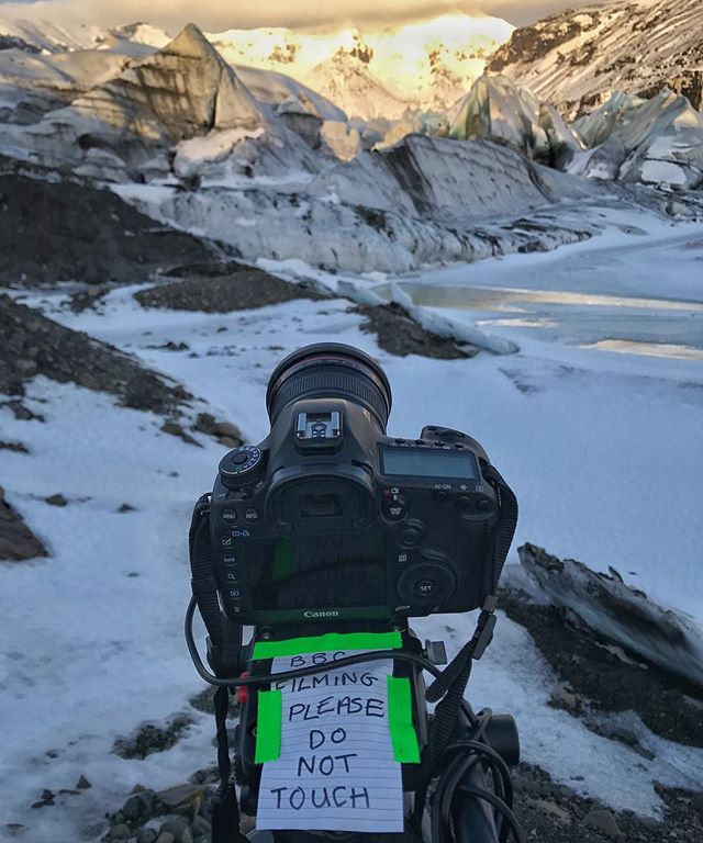 I think we are pretty safe out here, but there's no harm...
Timelapsing the intriguing and ever changing shapes of the Vatnajokull Glacier #documentary #timelapse #bbc #pleasedonttouch #iceland #glacier #vatnajokull